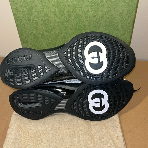 Authentic GUCCI SNEAKERS MENS RUN TRAINERS TECH FABRIC LOGO sz 11.5G / 12 US - Picture 8 of 15